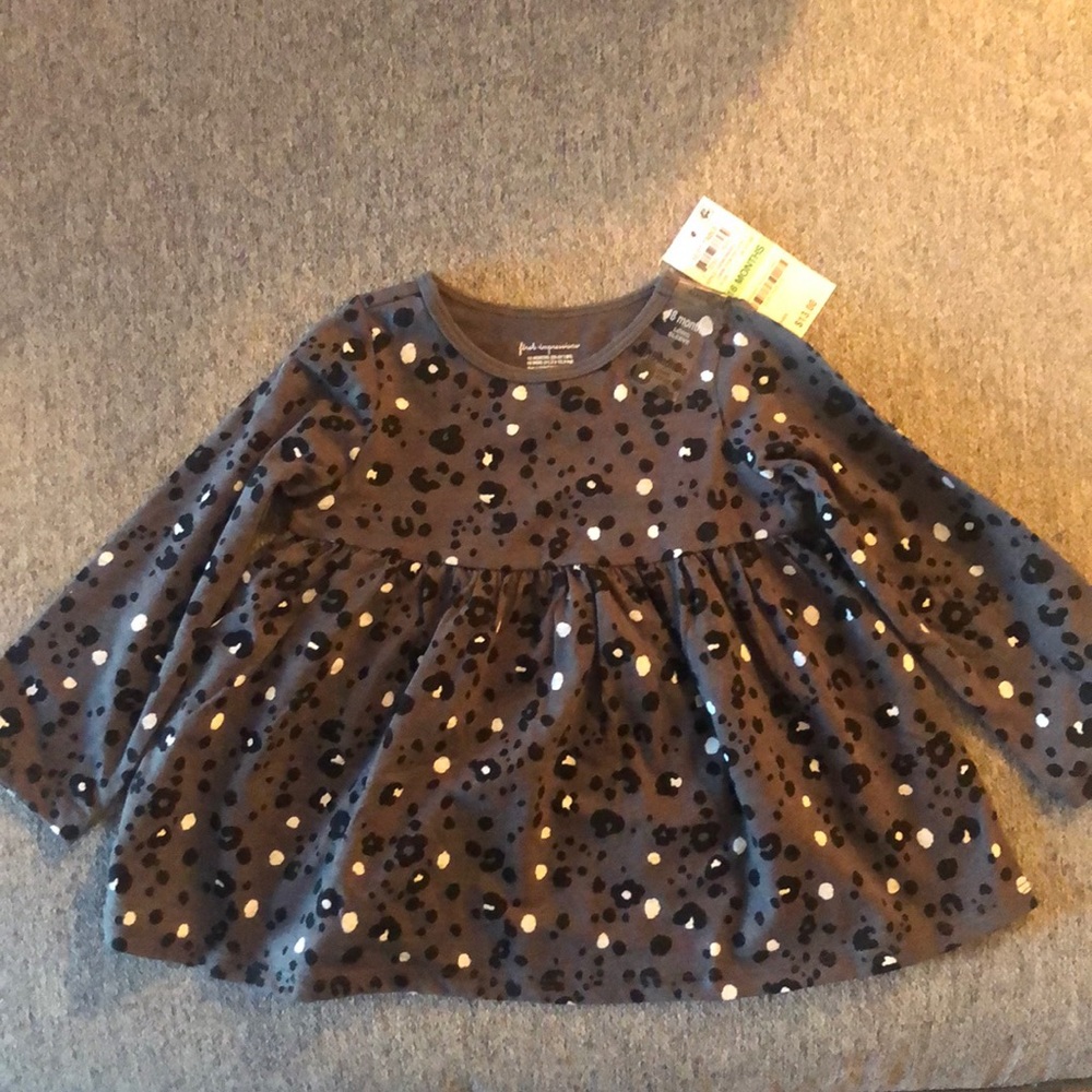 Leopard print baby girl top